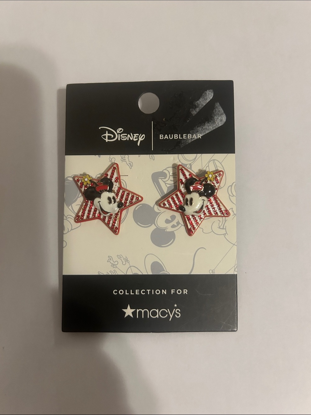 Disney Minnie Mouse Red and White Star Stud Earrings